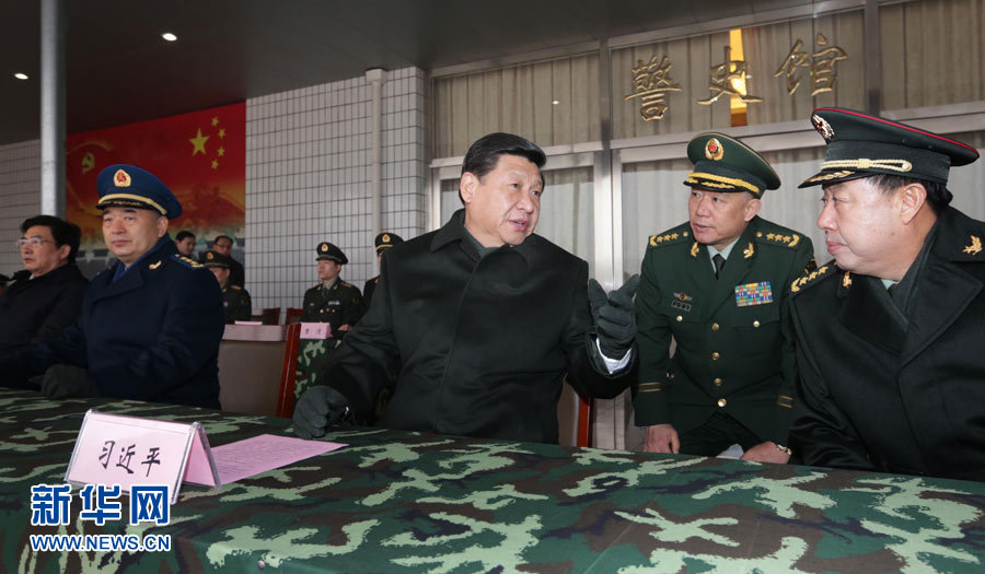 Xi made an inspection tour in the armed police forces in Beijing on Tuesday to convey festival greetings to the nation's armed policemen on behalf of the CPC Central Committee, the State Council and the Central Military Commission. (Xinhua/Li Gang)