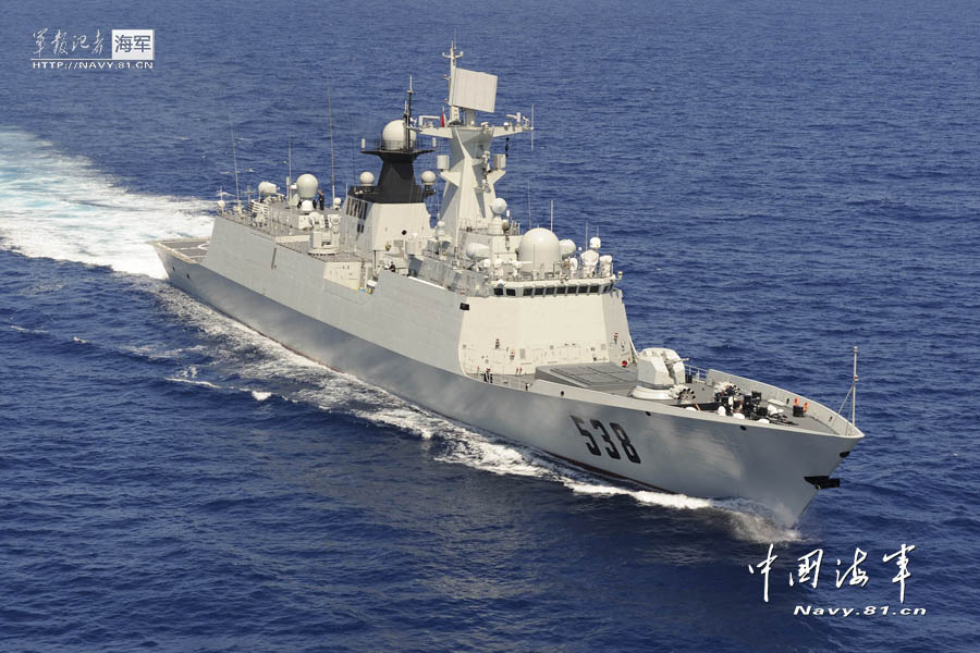 The "Yantai" guided missile frigate was delivered and commissioned to the Navy of the Chinese People's Liberation Army (PLA) in June 2011.It is 134 meters long, 16 meters wide and 35 meters high, with a maximum displacement of 4,000-odd tons. It undertakes such main tasks as anti-submarine, commanding, air defense, escorting and so on. (chinamil.com.cn/Zhang Qun and Hu Quanfu)