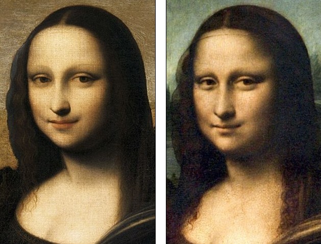 One of the world's best-known paintings, the Mona Lisa (Right), and its "original" version. A Swiss-based art foundation said on Wednesday new proofs show both paintings were works of Italian master Leonardo da Vinci. (Source: China Daily)