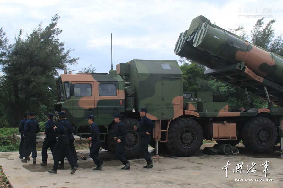 A shore-based missile regiment of the South Sea Fleet under the Navy of the Chinese People's Liberation Army (PLA) in a firing training under the background of actual combat. (China Military Online/Shen Huayue, Zhao Changhong, Zheng Can, He Nian)