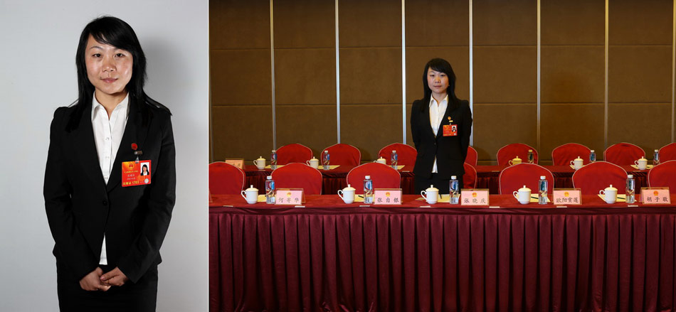 Photo shows Zhang Xiaoqing, a promotion specialist at an equipment company in central China’s Hunan province. Born in September 1982, Zhang has a college degree. She is looking forward to the integration of rural and urban areas and the justice and equity in recourses sharing of education and employment. (Xinhua/ Jin Liwang, Guo Chen) 