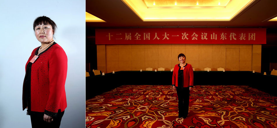 Photo shows Chen Xueping, a plasterer at a construction company in east China’s Shandong province. Born in June 1966, Chen is a high school graduate. She calls for the government to implement tighter management of the project owners and solve migrant workers' wage issue. (Xinhua/ Jin Liwang, Guo Chen)