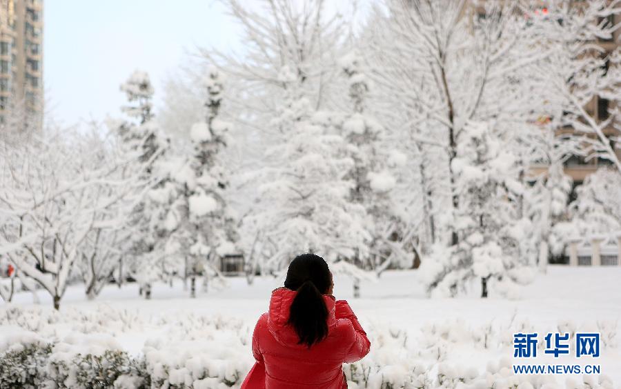 Buildings and streets are covered by thick snow, Beijing, March 20, 2013. A cold front brought rain and heavy snow to most parts of Beijing on Tuesday and temperature dropped dramatically below freezing at night, a sharp contrast to Monday which experienced a warm and comfortable early spring day. (Photo/Xinhua)