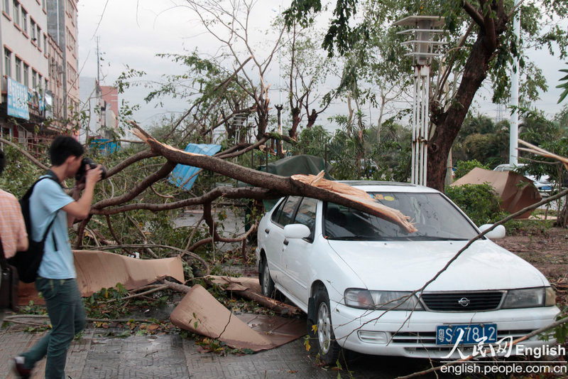 A thunderstorm and hail, along with gales and torrential rains, killed eight people in Dongguan City of south China's Guangdong province. The storm overturned cars and blew down trees and sheds and 136 others were injured according to local authorities on Wednesday. (Photo/CFP)