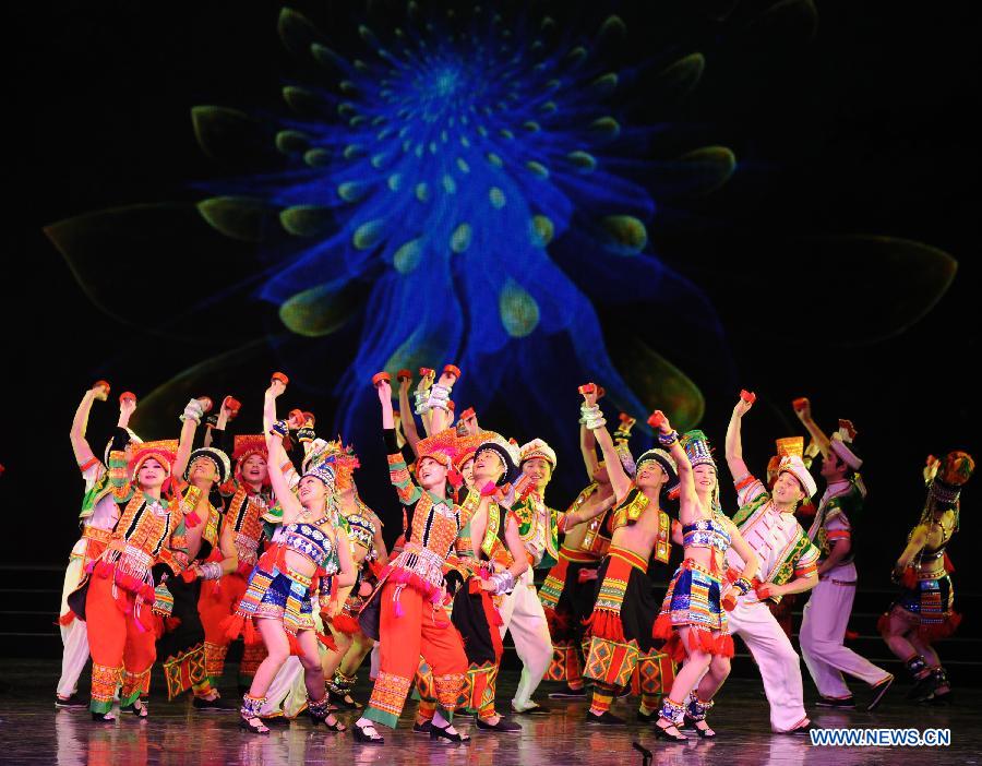 Artists perform during the opening ceremony of the "Tourism Year of China" in Moscow, March 22, 2013. The "China-Russia Tourism Year" program, which began last year with the "Tourism Year of Russia" in China, aims to foster tourism ties and humanistic exchanges between the two countries. (Xinhua/Jiang Kehong)