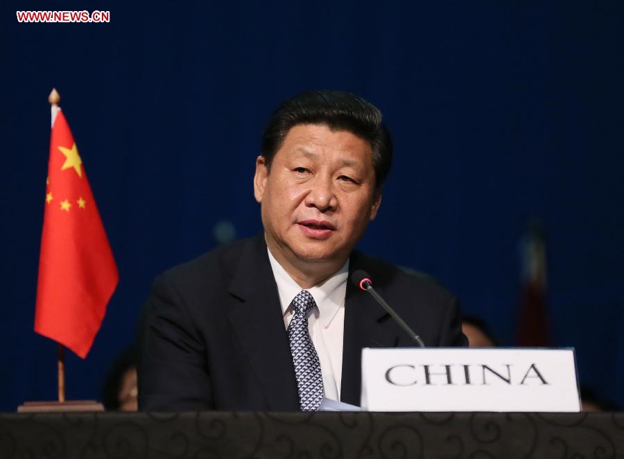 Chinese President Xi Jinping delivers a speech during the 5th BRICS Summit in Durban, South Africa, March 27, 2013. (Xinhua/Lan Hongguang)