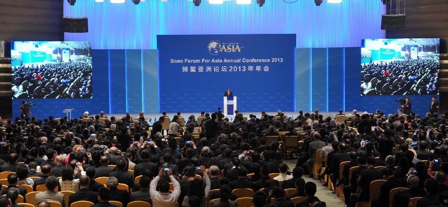 The Boao Forum for Asia (BFA) Annual Conference 2013 kicks off in Boao, south China's Hainan Province, April 7, 2013. (Xinhua/Zhao Yingquan) 