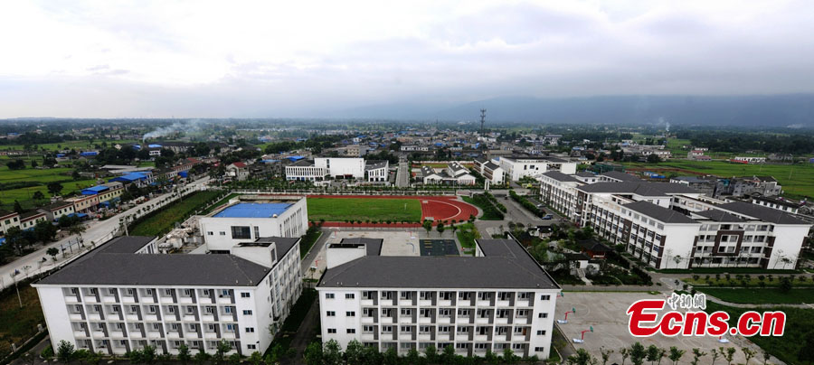 Photo taken on May 8, 2013 shows the scenery of Mianzhu City in Southwest China's Sichuan Province. The city has been rebuilt into a picturesque city five years after the 8.0-magnitude Wenchuan earthquake. (CNS/Mian Luxuan)