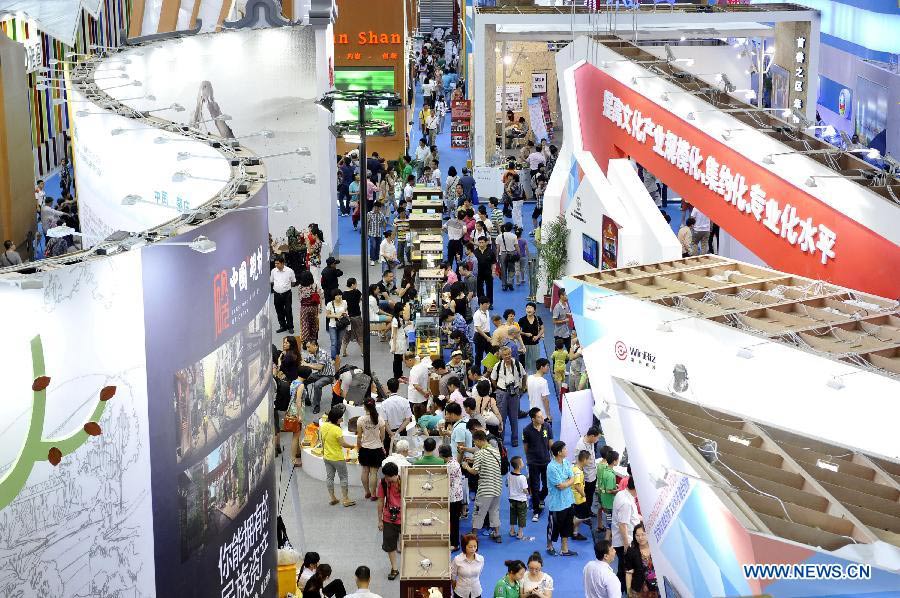 Photo taken on May 19, 2013 shows a corner of the 9th China (Shenzhen) International Cultural Industries Fair in Shenzhen, south China's Guangdong Province. The four-day event closed on Monday. The transaction volume in the first three days grew 15.85 percent year on year. (Xinhua/Liang Xu)