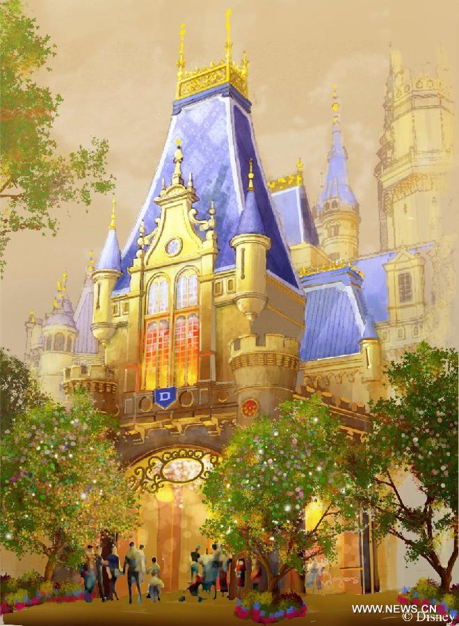 This is a rendering of a castle at the Shanghai Disney Resort in Shanghai, east China. (Xinhua)