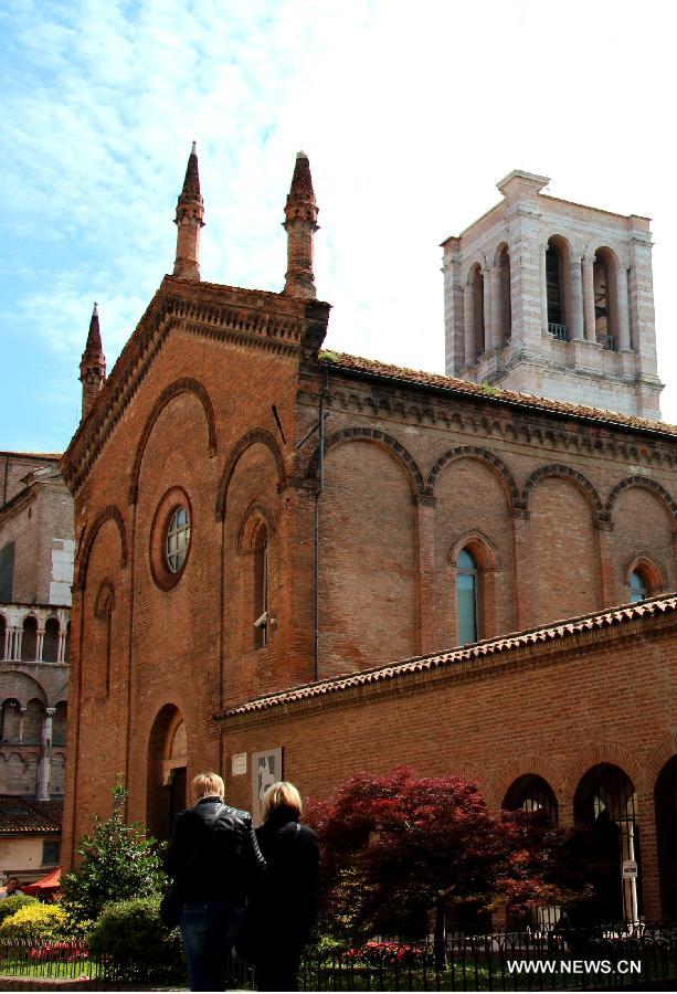 Photo taken on May 26, 2013 shows the Cattedrale museum in the historical city of Ferrara in northern Italy. Ferrara, City of the Renaissance, and its Po Delta were inscribed on the World Heritage List in 1995. (Xinhua/Ge Chen) 