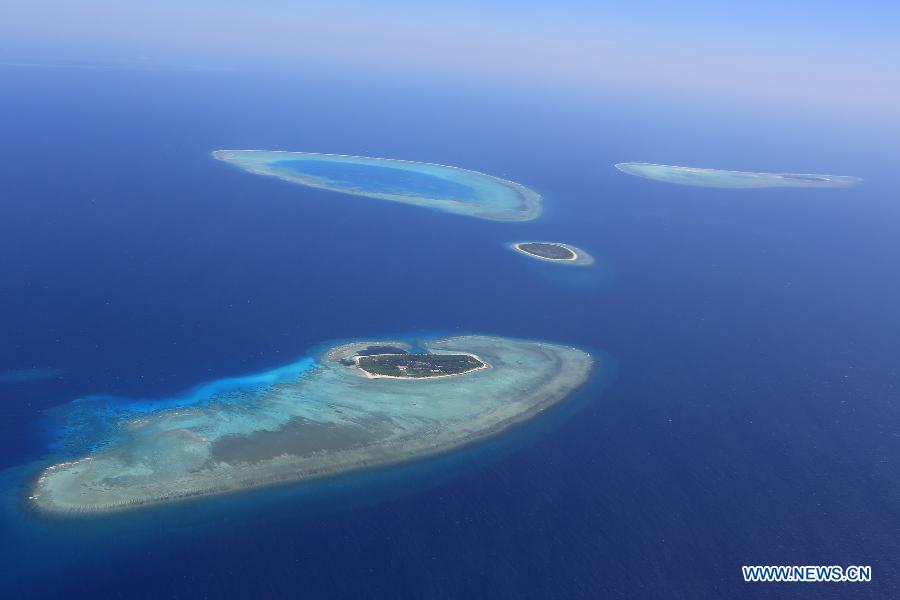 Photo taken on May 20, 2013 shows the scenery of Pattle Island which is part of the Xisha Island, in Sansha City, south China's Hainan Province. (Xinhua/Ma Hongjie)