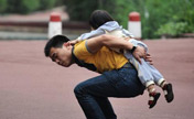 Touching moments of fathers with kids
