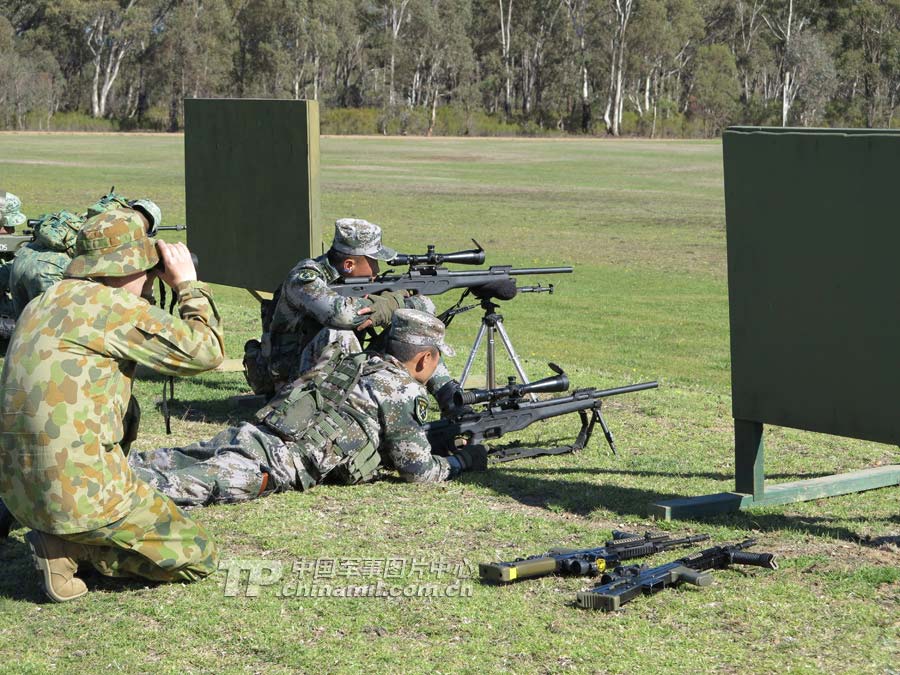 The shooting team of the Chinese People's Liberation Army (PLA) is participating in the 2013 Australian Army Skills at Arms Meeting (AASAM). (China Military Online/Zhang Kunping, Zhou Rui, Wen Chunhua, Liu Zhanqing) 