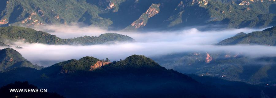 Photo taken on July 3, 2013 shows the scenery of the mountainous areas in Liulimiao Village of Huairou District, Beijing, capital of China. (Xinhua/Bu Xiangdong) 