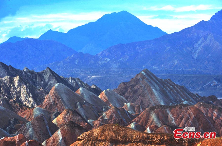 The colored hills of the Zhangye Danxia Landform in Northwest China's Gansu Province. (CNS/Jia Guorong)