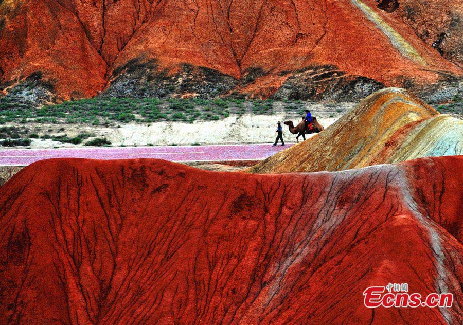 The colored hills of the Zhangye Danxia Landform in Northwest China's Gansu Province. (CNS/Jia Guorong)