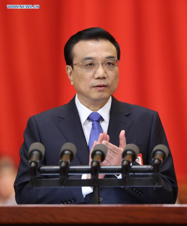 Chinese Premier Li Keqiang delivers gov't work report