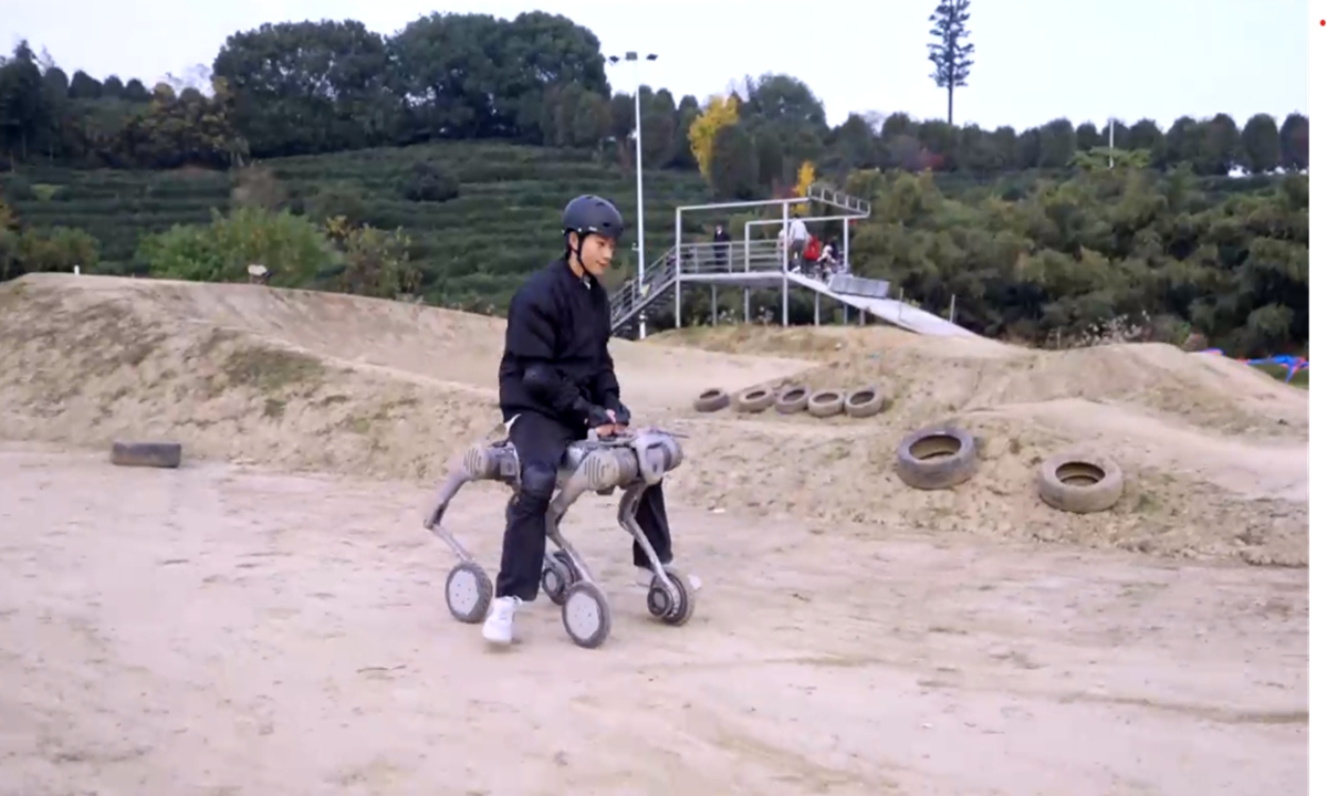 An all-terrain quadruped robot carries an adult across rough terrain. File photo: Courtesy of an interviewee who requested anonymity