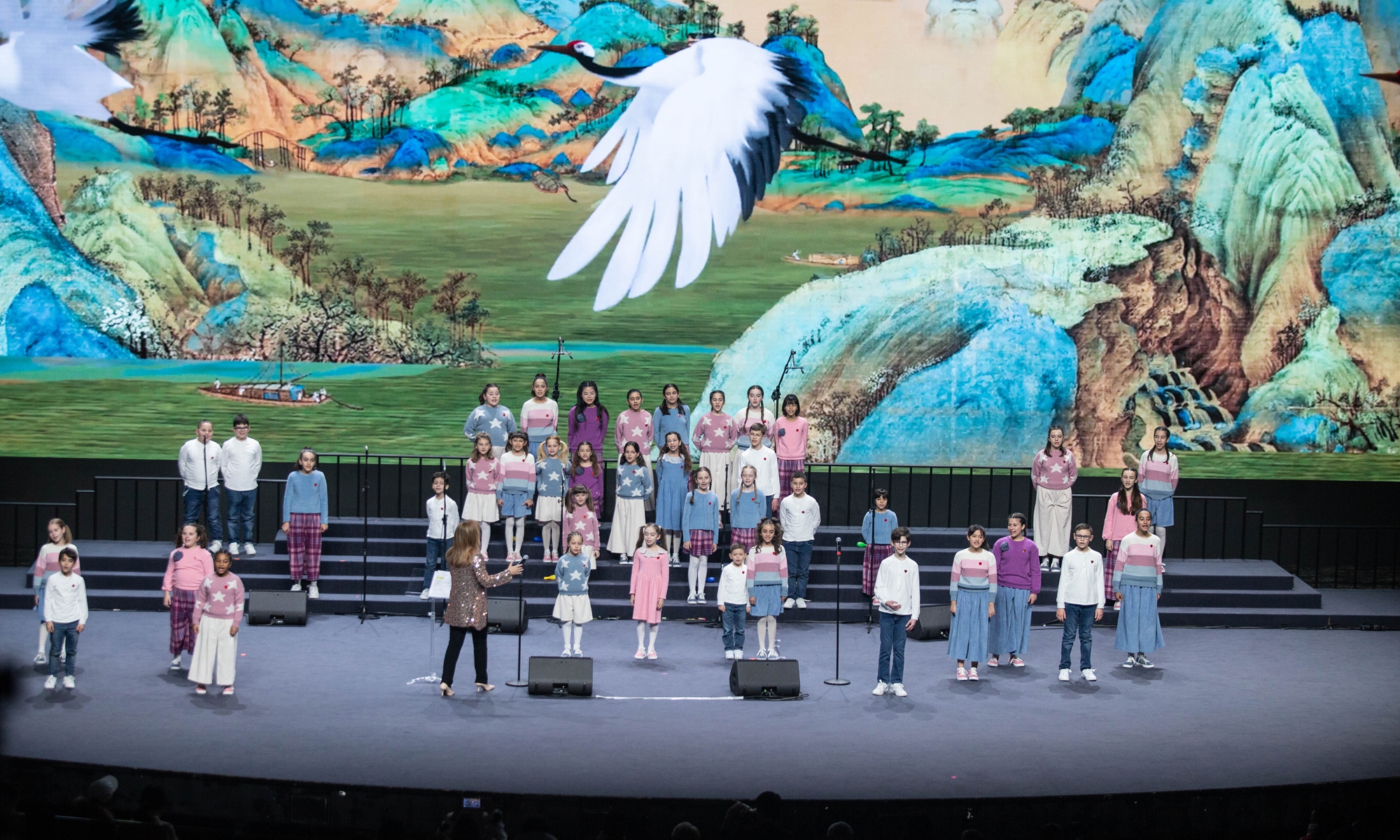 Children of Little Choir of Antoniano from Bologna, Italy perform at their New Year's concert in Shanghai on January 1, 2025. Photo: Shan Jie/GT