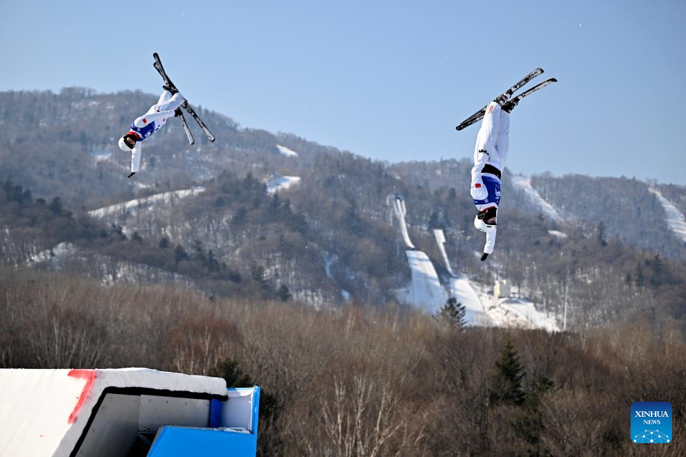 In pics: Freestyle Skiing men's aerials synchro at Asian Winter Games