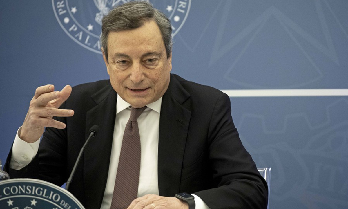 Italian Prime Minister Mario Draghi Photo: Xinhua