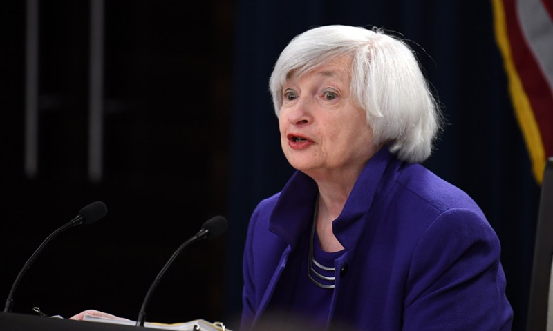 US Federal Reserve Chair Janet Yellen speaks during a news conference in Washington D.C., the United States, on Dec. 13, 2017. (Xinhua/Yin Bogu)