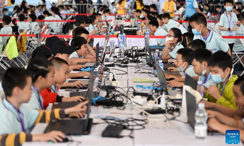 Participants prepare for a competition during the seventh World Intelligence Congress (WIC) in north China's Tianjin, May 20, 2023. The WIC, a major artificial intelligence (AI) event in China, kicked off on Thursday. Photo: Xinhua
