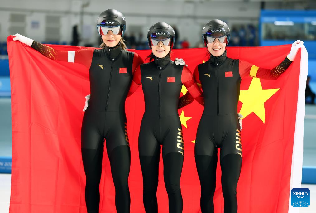 China wins speed skating women's team pursuit gold at Asian Winter Games